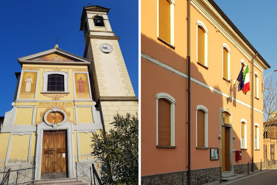 Chiesa e sede comunale di zenevredo oltrepo pavese